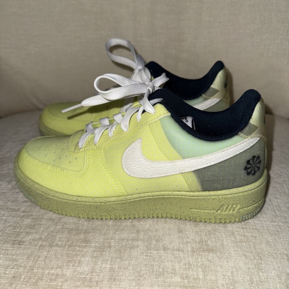 Nike Air Force 1 Crater GS Unisex Kids Size 6Y Lemon Twist Lace Up Sneaker Shoes - Picture 5 of 10